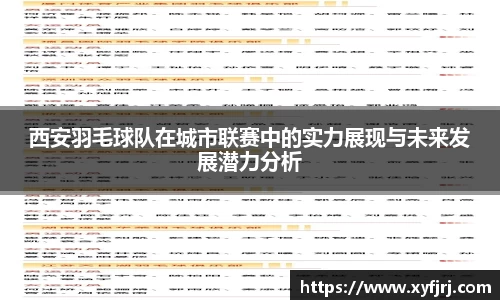 西安羽毛球队在城市联赛中的实力展现与未来发展潜力分析